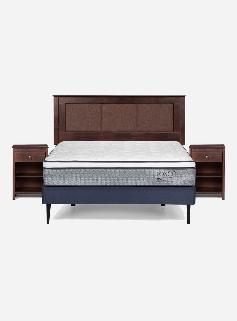 Cama Europea Indie 2 Plazas + Set Muebles Rachel-1