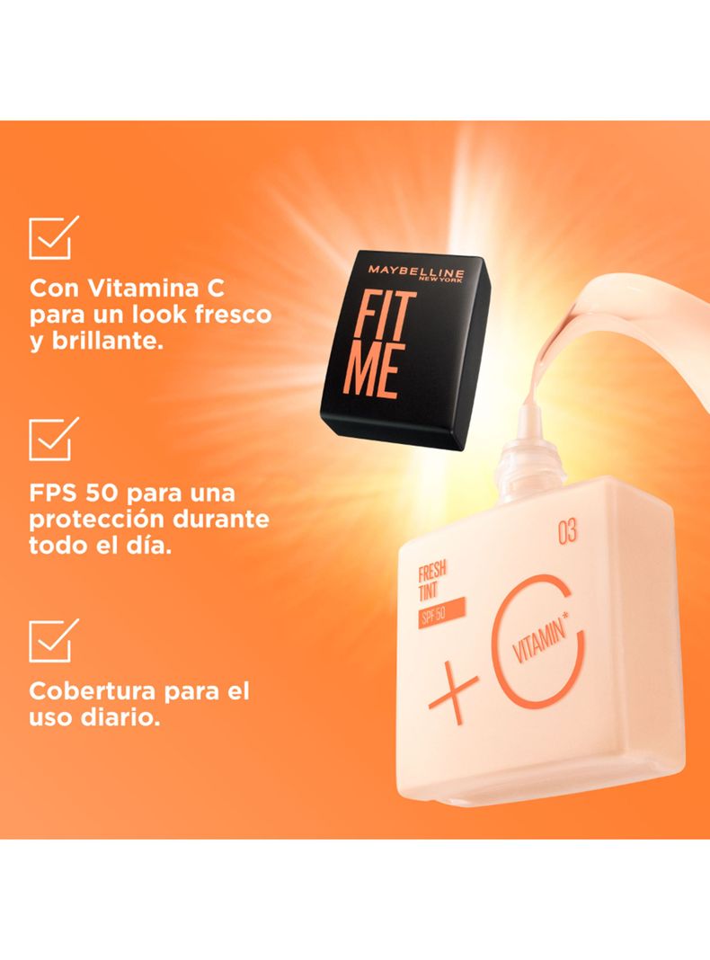 Base de Maquillaje Fit Me Fresh Tint SPF50 05 5g-4