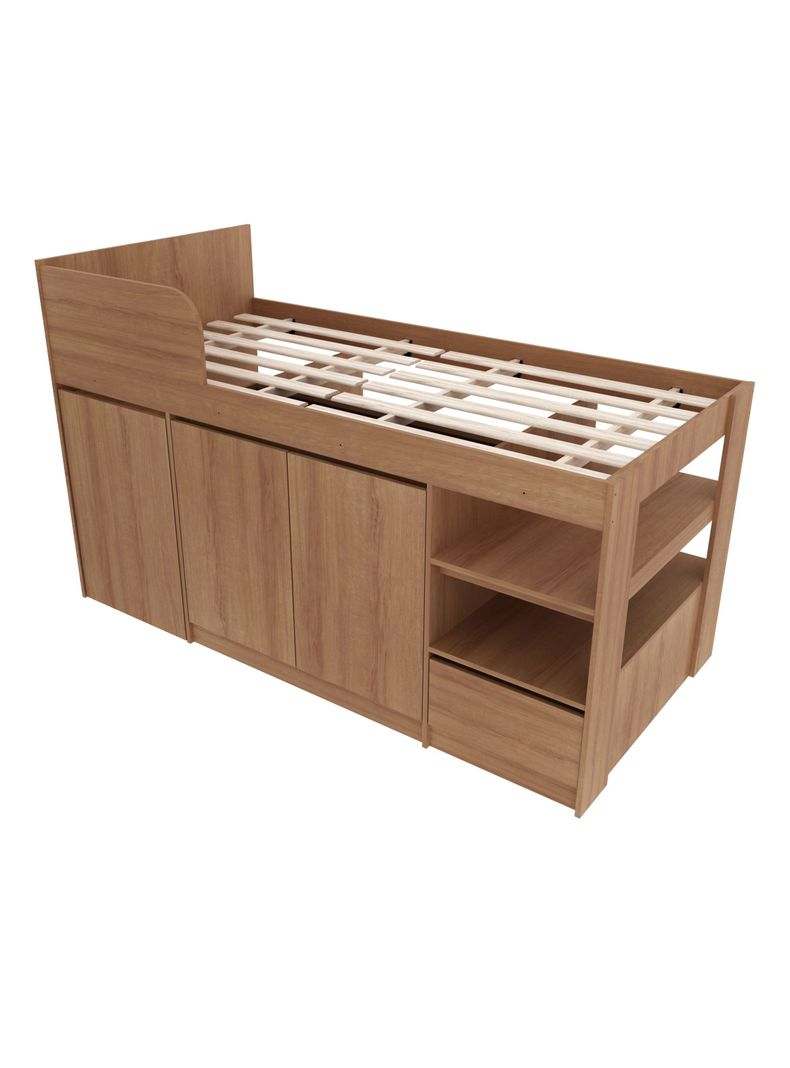Cama Funcional 1 Plaza Somier con Escritorio-2