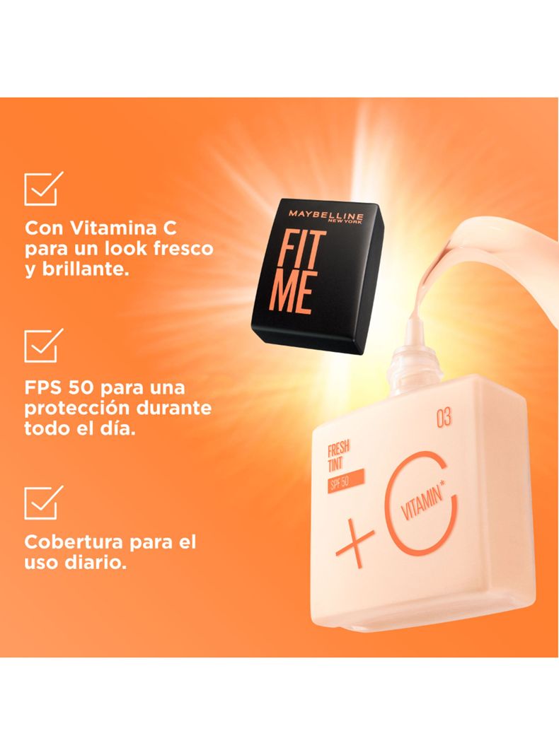Base de Maquillaje Fit Me Fresh Tint SPF50 08 5g-4