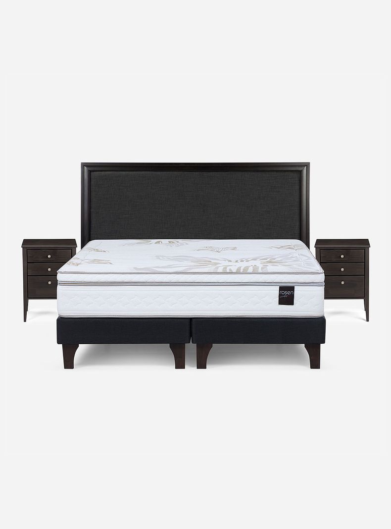 Cama Europea Art 4 King Base Dividida + Set Muebles Nolita Grafito-1