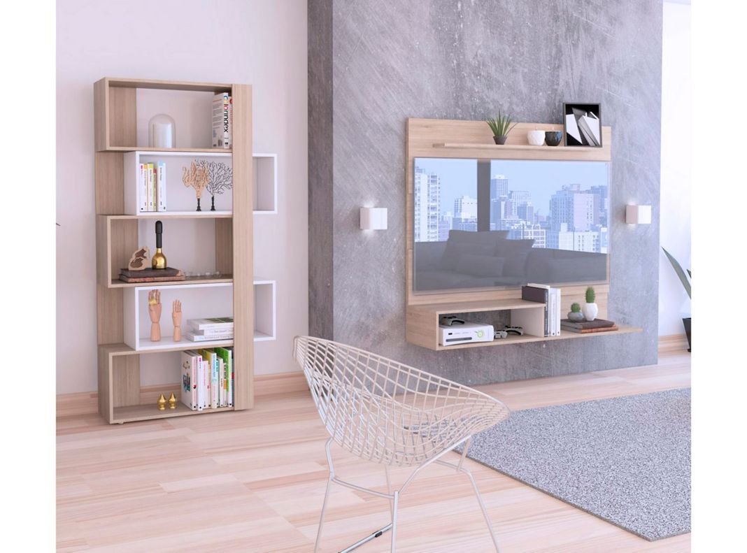 Combo TuHome Panel TV 55" + Biblioteca Cubo TuHome-3