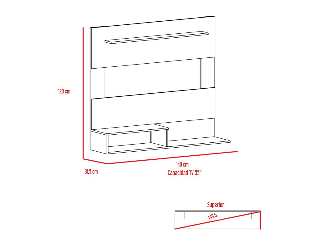 Combo TuHome Panel TV 55" + Biblioteca Cubo TuHome-2