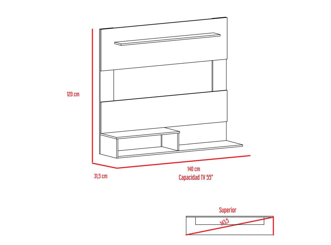 Combo TuHome Panel TV 55" + Biblioteca-1