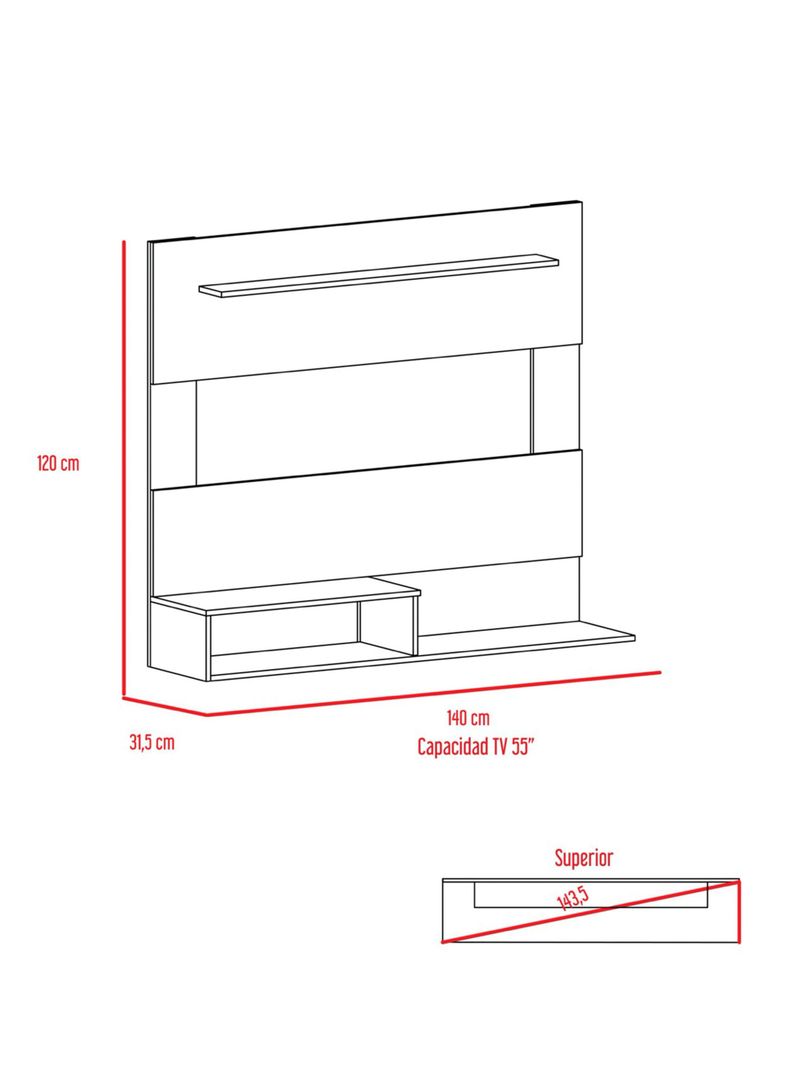 Panel TV 55" + Arrimo + Mesa Centro TuHome-1