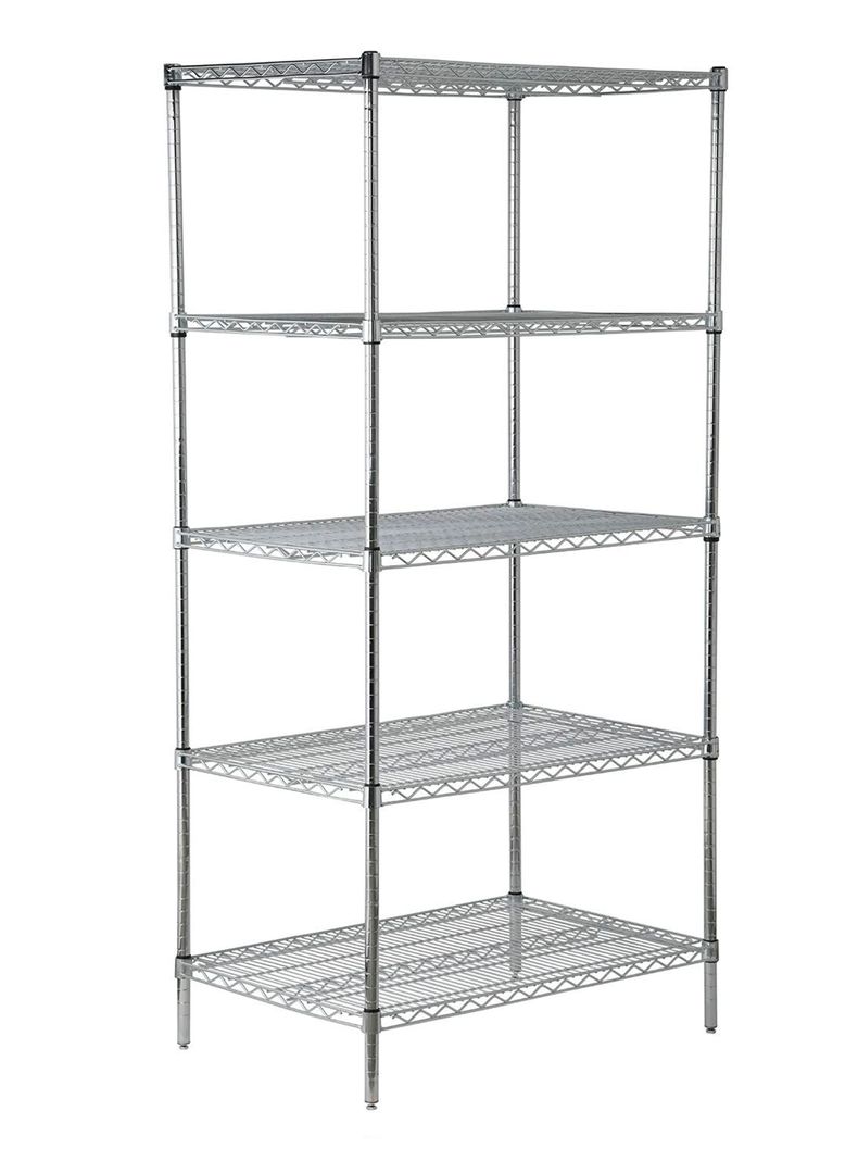Estante Acero Cromado 61 x 91 x 188 cm 5 Repisas-0