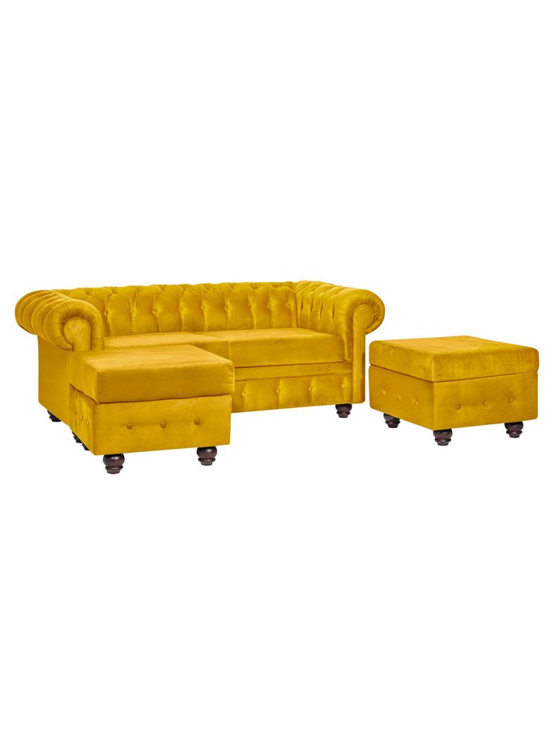 Living Manchester Capitone Felpa 3 Cuerpos + 2 Pouf-1