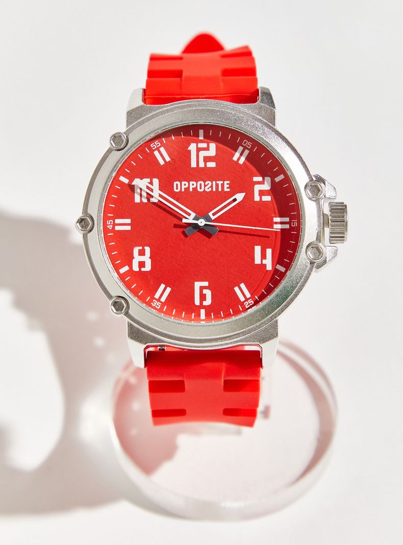 Reloj Análogo Rojo Hombre con Correa-1