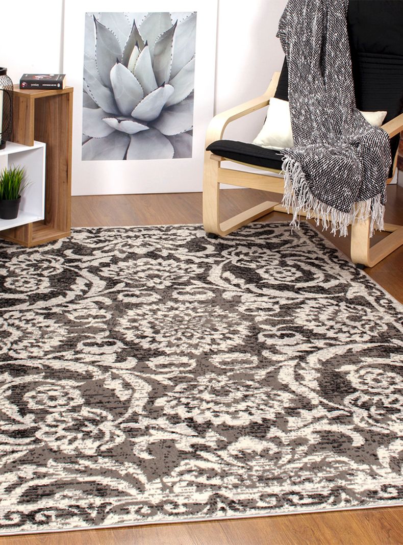 Alfombra Kashank 153x213 cm Gris-4
