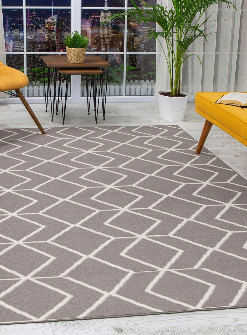 Alfombra 153 x 213 cm Kashank 507 Gris-4