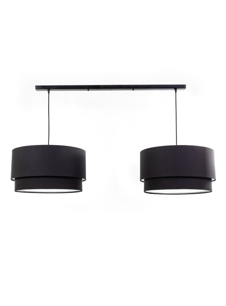 Lampara Diseno 3 Colgante Negra con Tapa Doble