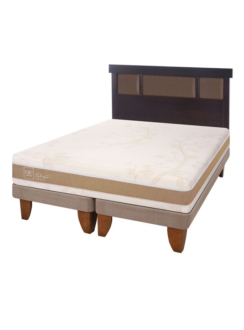 Cama Europea Rilassati Infinity 2 Plazas Base Dividida + Respaldo New Dublin Chocolate-0
