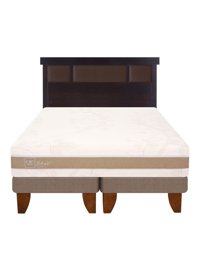 Cama Europea Rilassati Infinity 2 Plazas Base Dividida + Respaldo New Dublin Chocolate-2