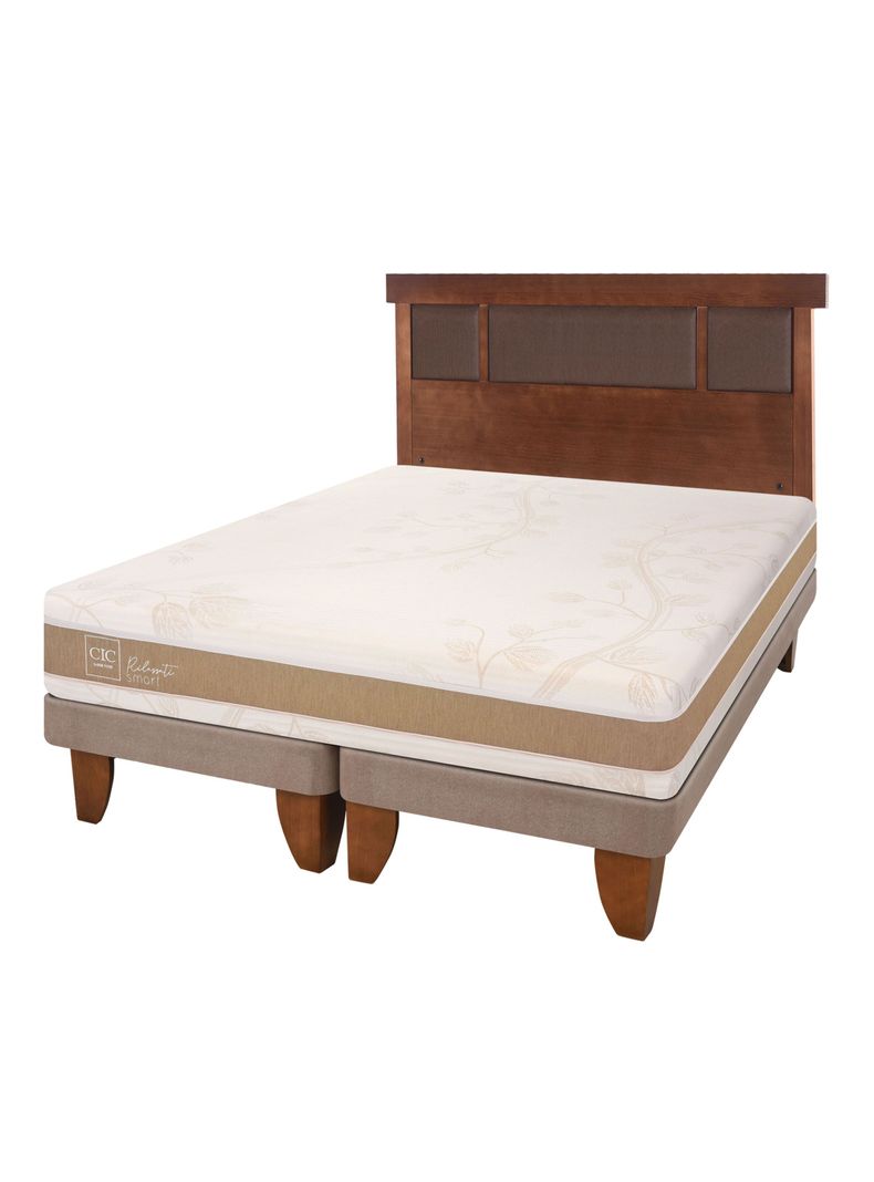 Cama Europea Rilassati Infinity 2 Plazas Base Dividida + Respaldo New Dublin Café-0