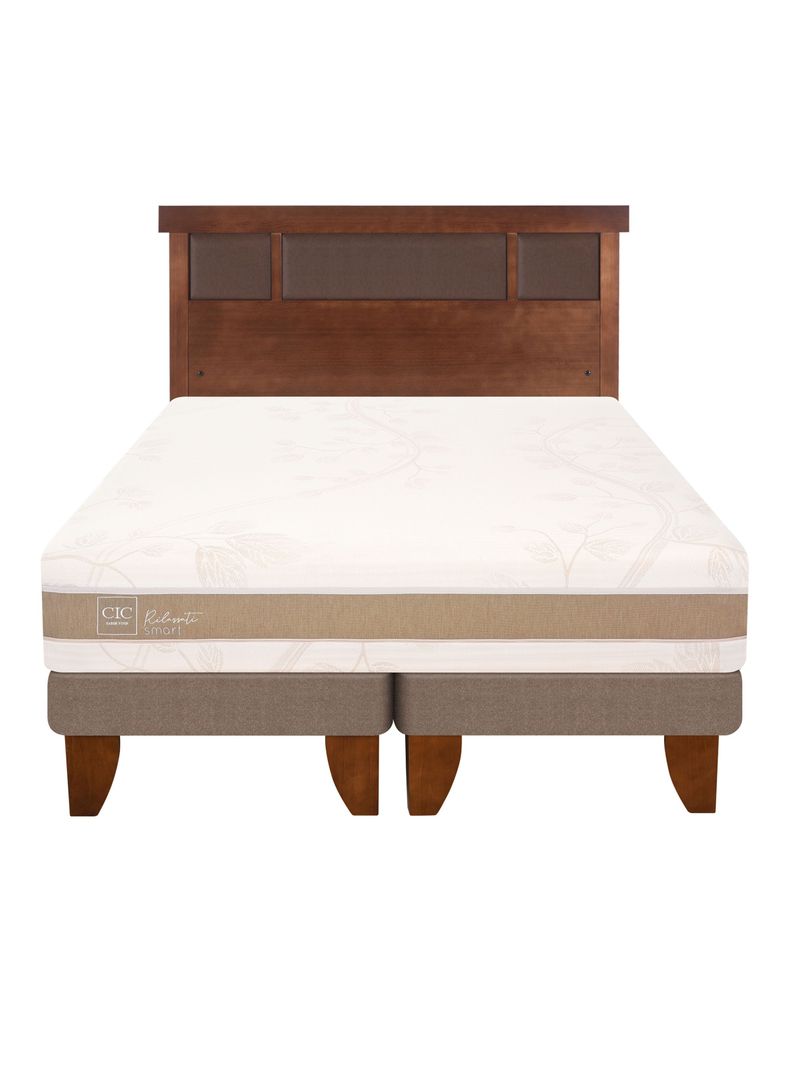 Cama Europea Rilassati Infinity 2 Plazas Base Dividida + Respaldo New Dublin Café-2