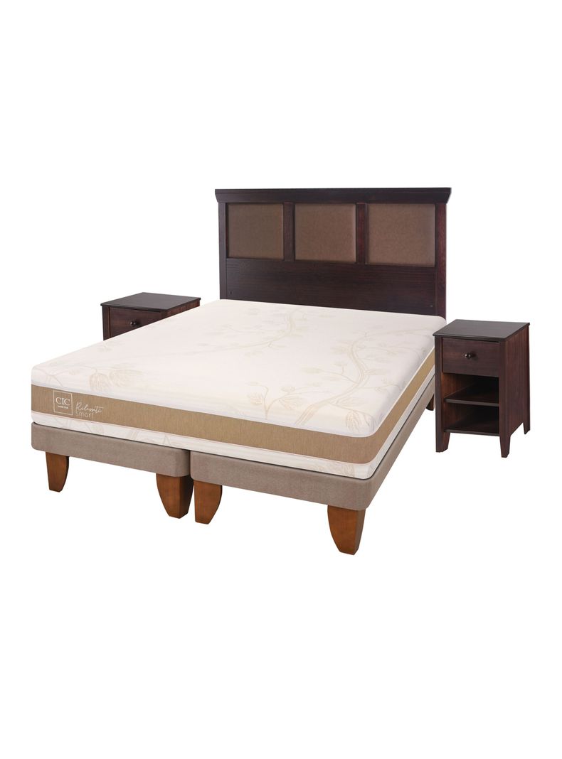 Cama Europea Rilassati Infinity 2 Plazas Long Base Dividida + Set Muebles New Torino Chocolate-0