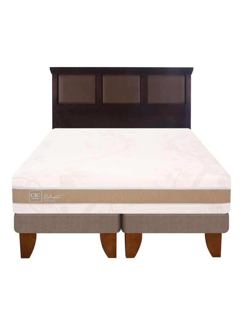 Cama Europea Rilassati Infinity 2 Plazas Base Dividida + Respaldo New Torino Chocolate-2