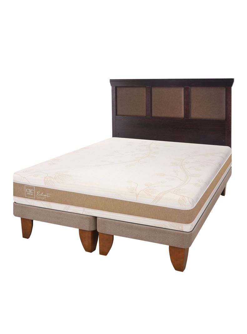 Cama Europea Rilassati Infinity King Base Dividida + Respaldo New Torino Chocolate-0