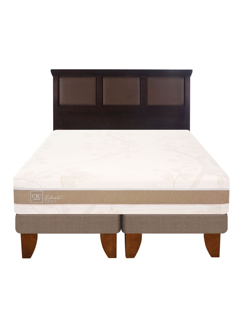 Cama Europea Rilassati Infinity King Base Dividida + Respaldo New Torino Chocolate-2
