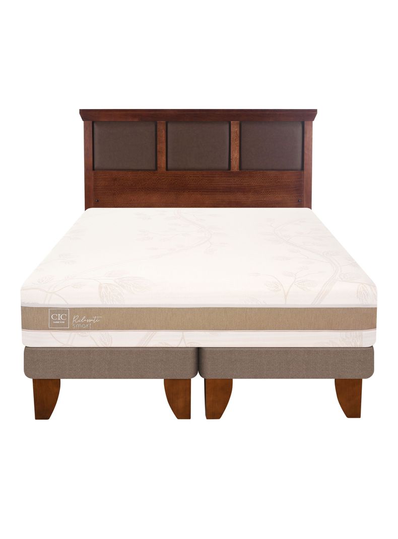 Cama Europea Rilassati Infinity 2 Plazas Base Dividida + Respaldo New Torino Café-2