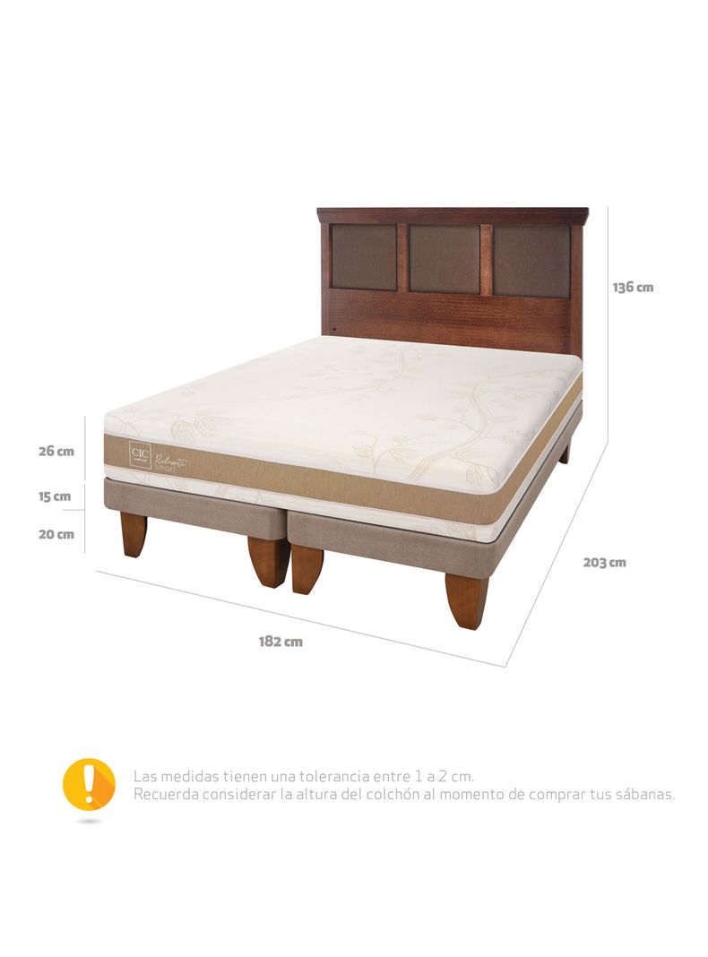 Cama Europea Rilassati Infinity King Base Dividida + Respaldo New Torino Café-1