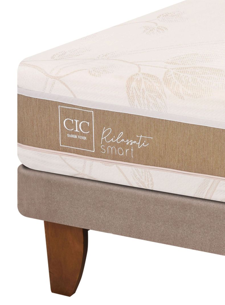 Cama Europea Rilassati Infinity King Base Dividida + Set Muebles Tigris Gris-3