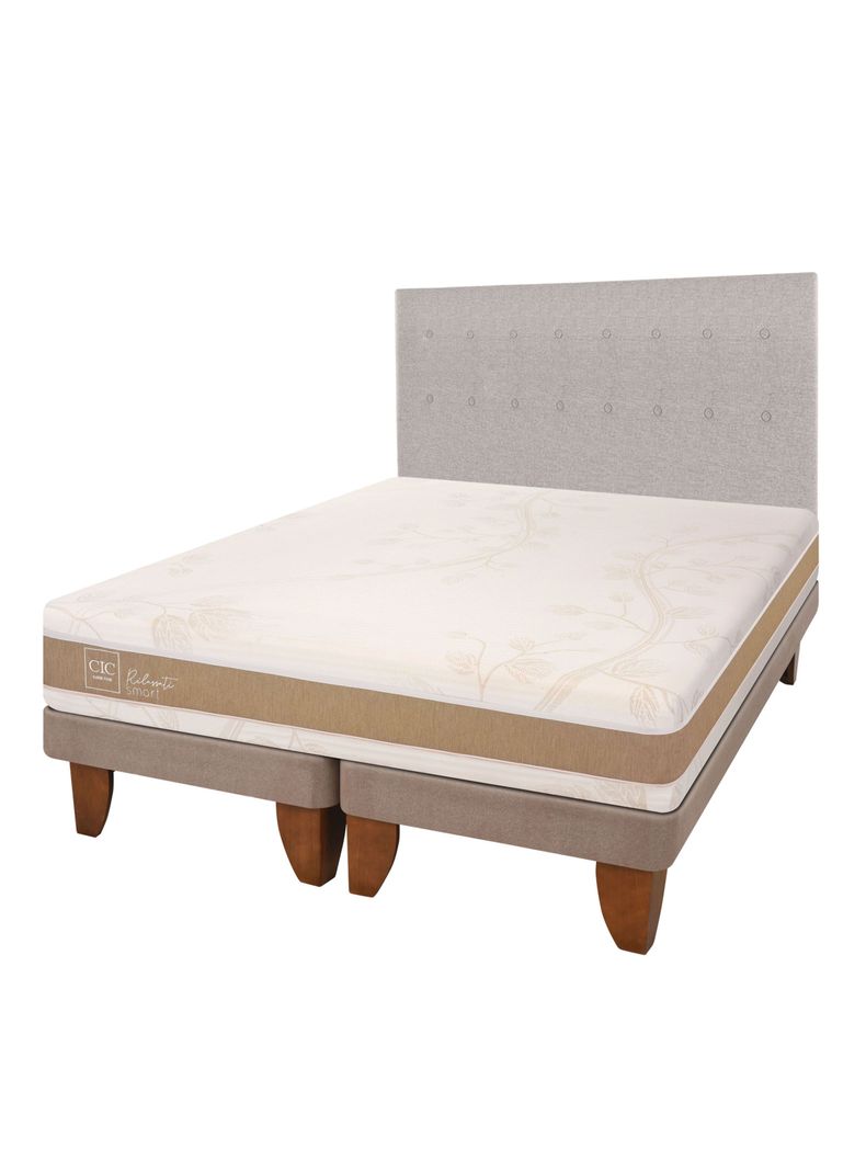 Cama Europea Rilassati Infinity King Base Dividida + Respaldo Tigris Gris-0