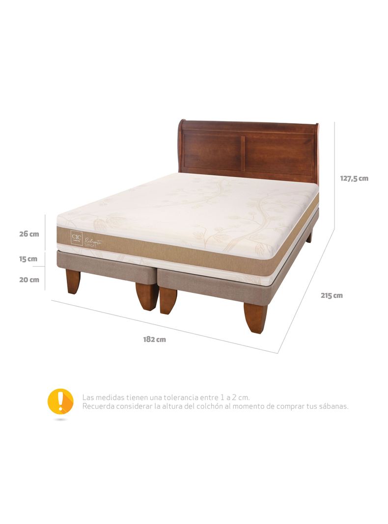 Cama Europea Rilassati Infinity King Base Dividida + Respaldo Miro Café-1
