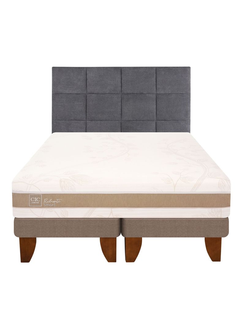Cama Europea Rilassati Infinity 2 Plazas Long Base Dividida + Respaldo Tamesis Grafito-2