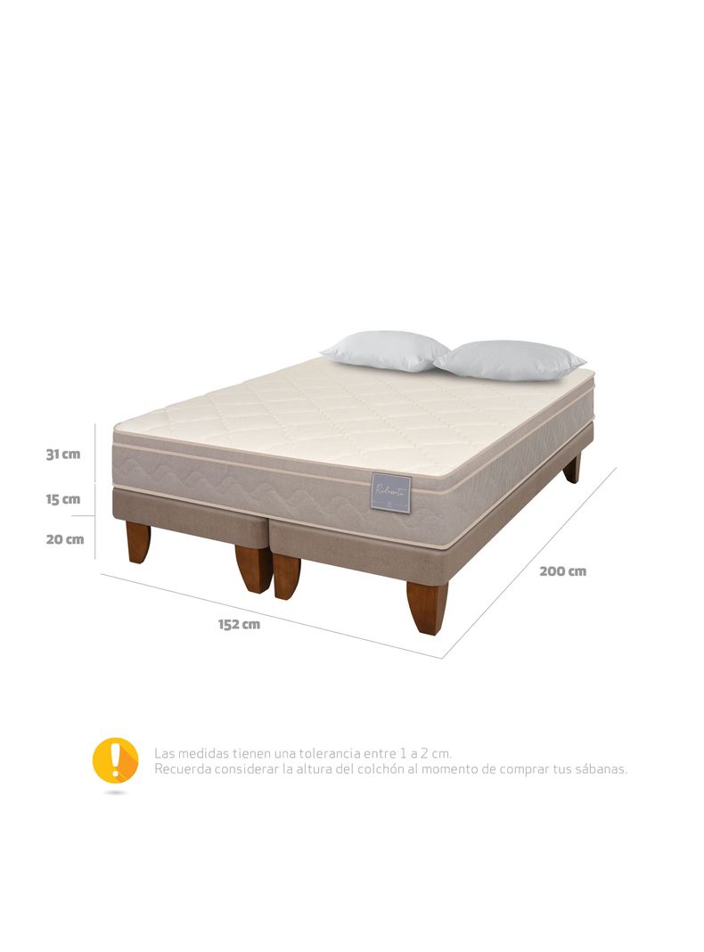 Cama Europea Rilassati 2 Plazas Long Base Dividida + Almohadas-1