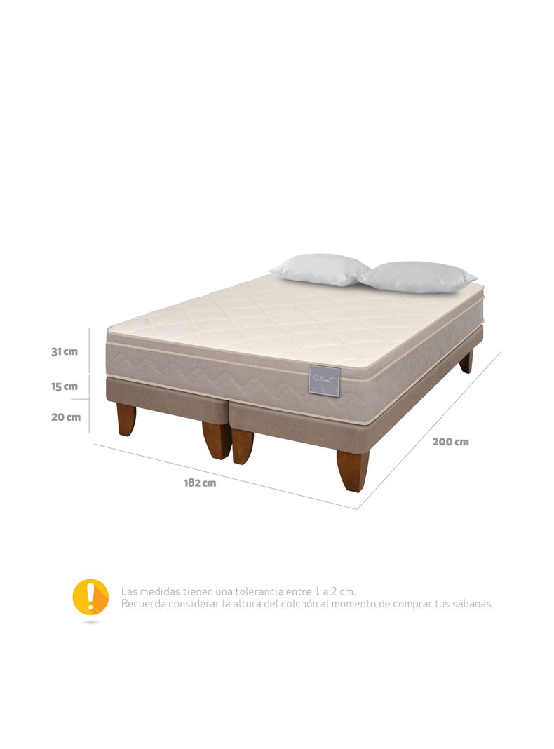 Cama Europea Rilassati King Base Dividida + Almohadas-1