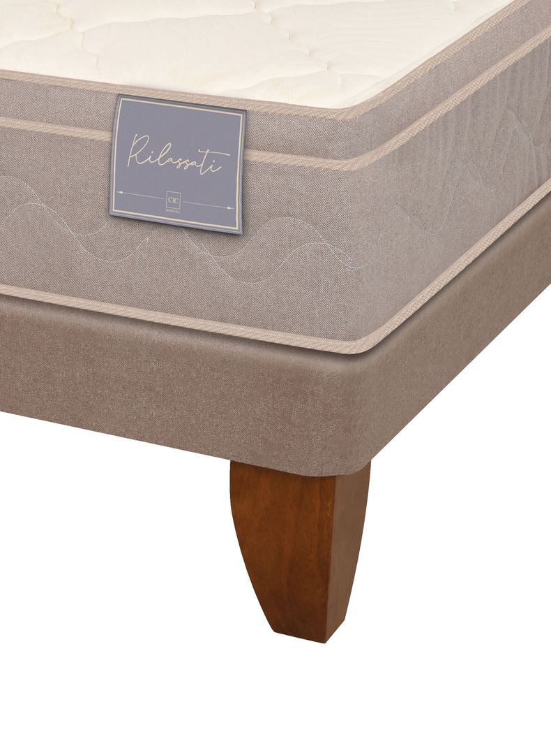 Cama Europea Rilassati 2 Plazas Long Base Dividida + Set Muebles New Dublin Chocolate-3