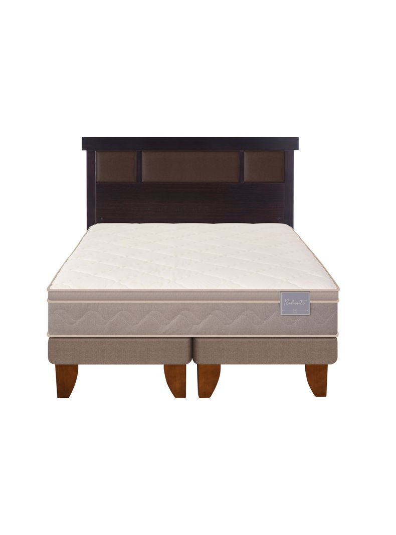 Cama Europea Rilassati 2 Plazas Base Dividida + Respaldo New Dublin Chocolate-0
