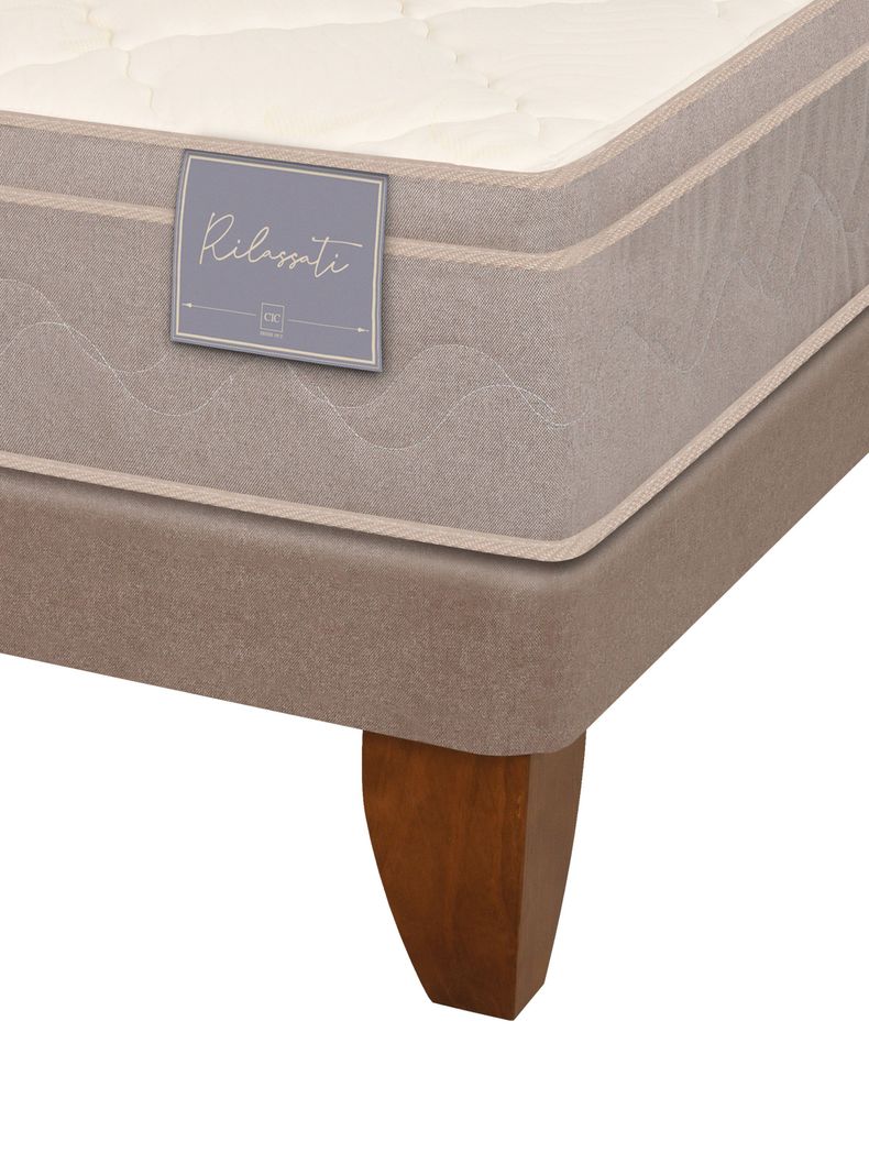 Cama Europea Rilassati 2 Plazas Base Dividida + Respaldo New Dublin Chocolate-3