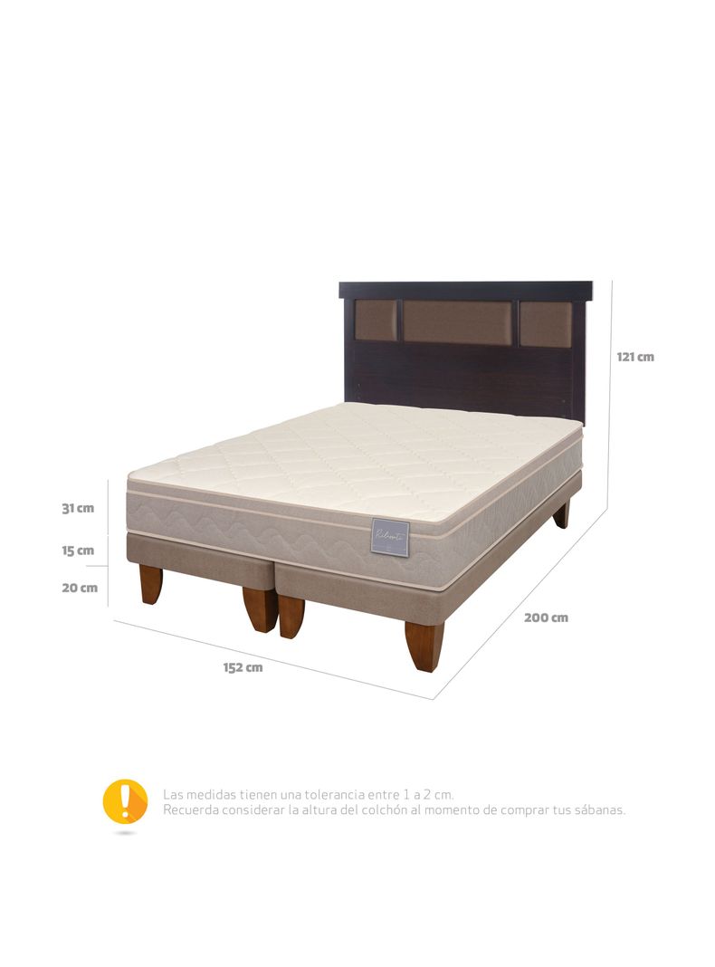 Cama Europea Rilassati 2 Plazas Base Dividida + Respaldo New Dublin Chocolate-1