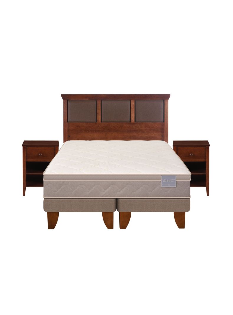 Cama Europea Rilassati King Base Dividida + Set Muebles New Torino Café-2