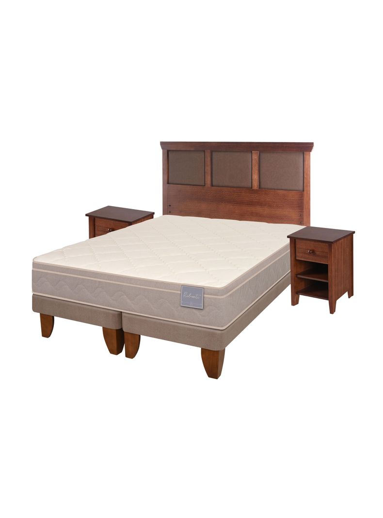 Cama Europea Rilassati King Base Dividida + Set Muebles New Torino Café-0