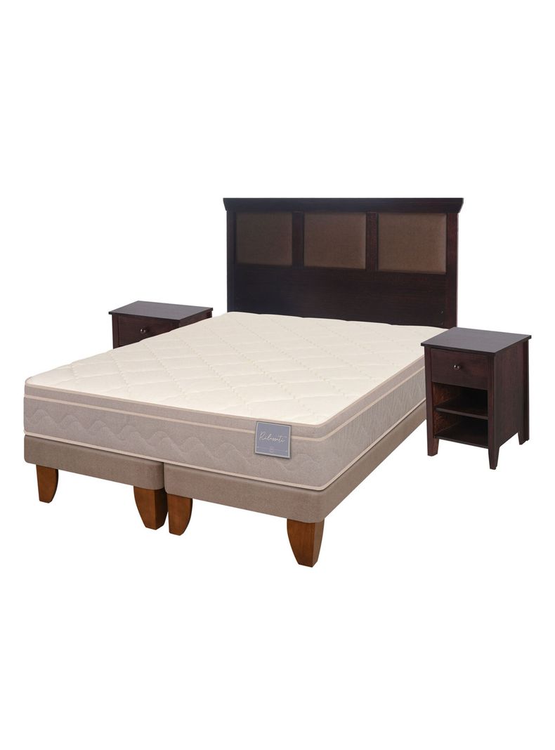 Cama Europea Rilassati 2 Plazas Long Base Dividida + Set Muebles New Torino Chocolate-0