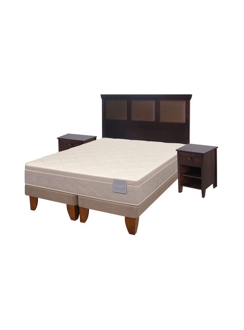 Cama Europea Rilassati King Base Dividida + Set Muebles New Torino Chocolate-0
