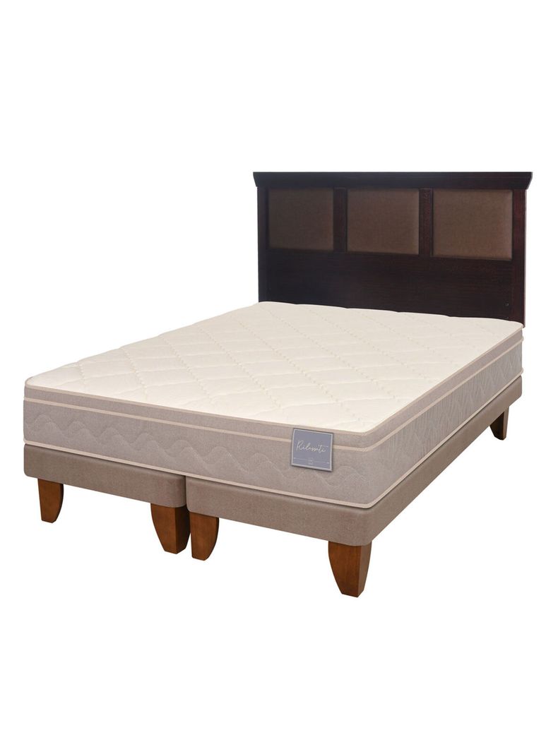 Cama Europea Rilassati 2 Plazas Long Base Dividida + Respaldo New Torino Chocolate-0