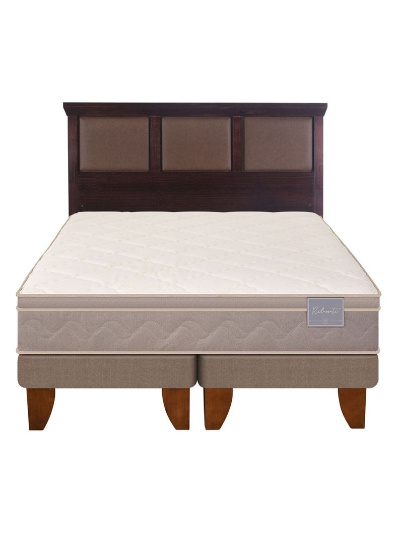 Cama Europea Rilassati 2 Plazas Long Base Dividida + Respaldo New Torino Chocolate-2