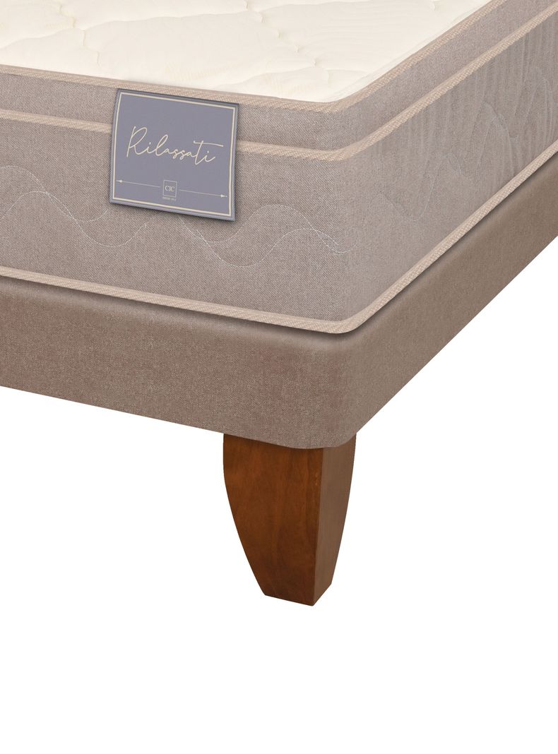 Cama Europea Rilassati King Base Dividida + Respaldo New Torino Chocolate-3