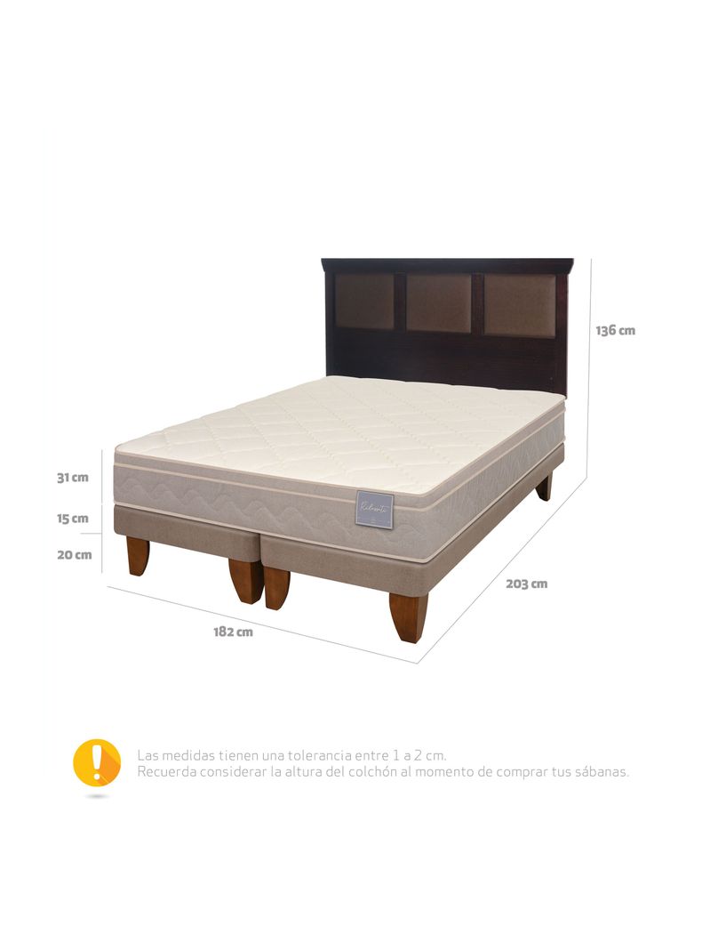 Cama Europea Rilassati King Base Dividida + Respaldo New Torino Chocolate-1
