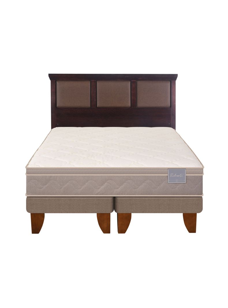 Cama Europea Rilassati King Base Dividida + Respaldo New Torino Chocolate-2