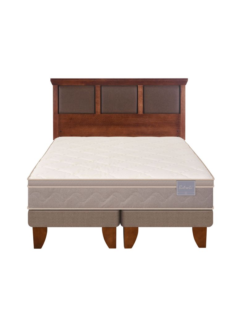 Cama Europea Rilassati 2 Plazas Long Base Dividida + Respaldo New Torino Café-0