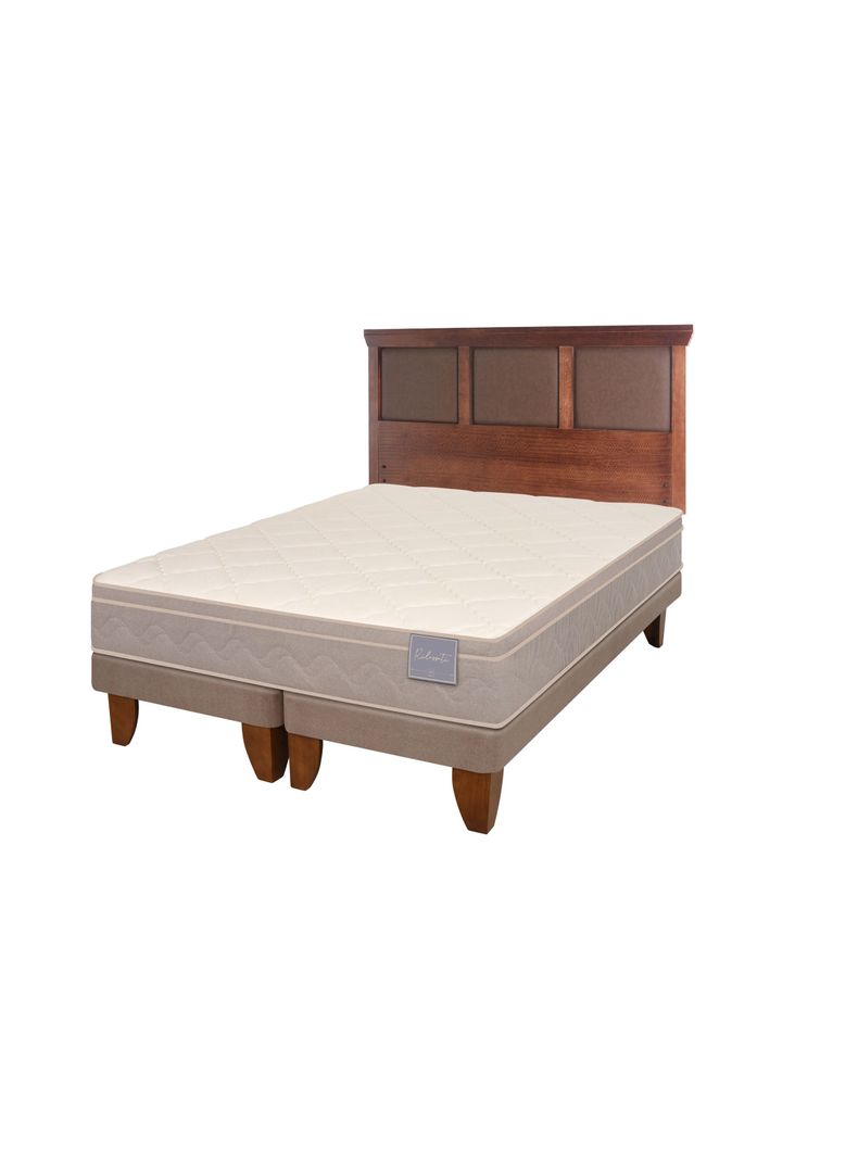 Cama Europea Rilassati 2 Plazas Long Base Dividida + Respaldo New Torino Café-2