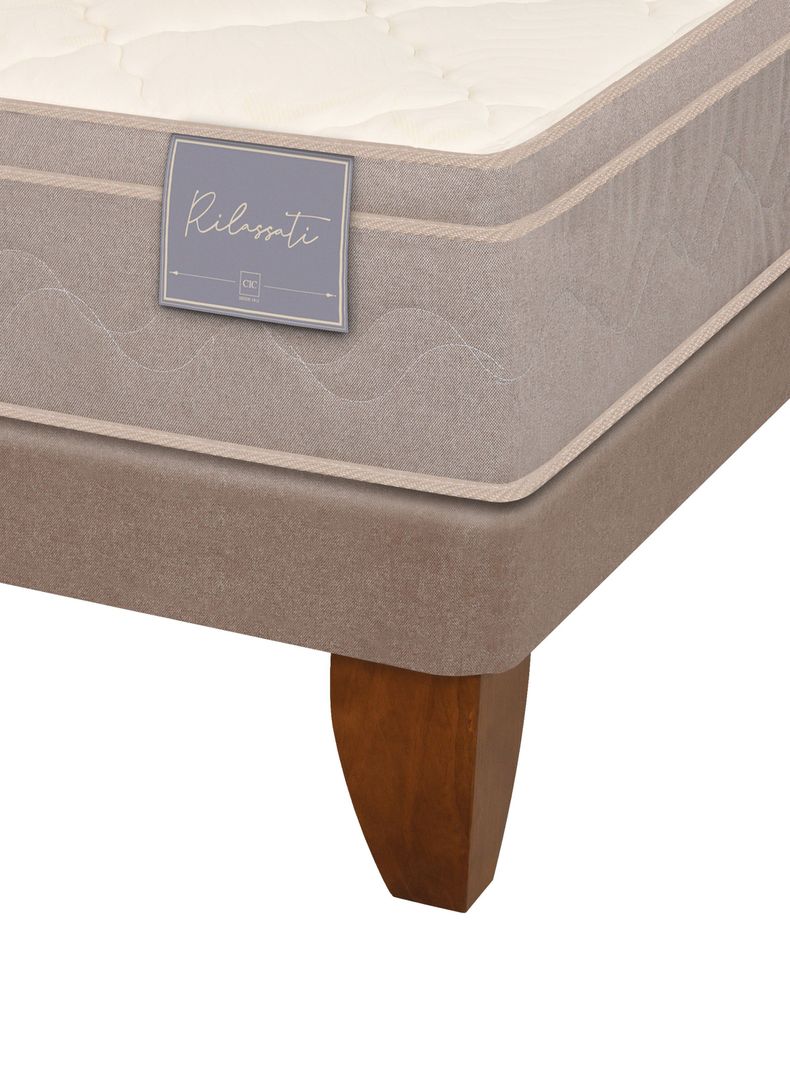 Cama Europea Rilassati King Base Dividida + Respaldo New Torino Café-3