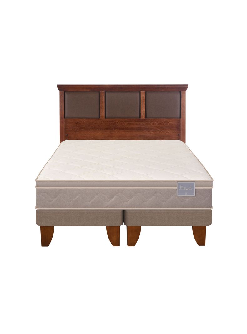 Cama Europea Rilassati King Base Dividida + Respaldo New Torino Café-2