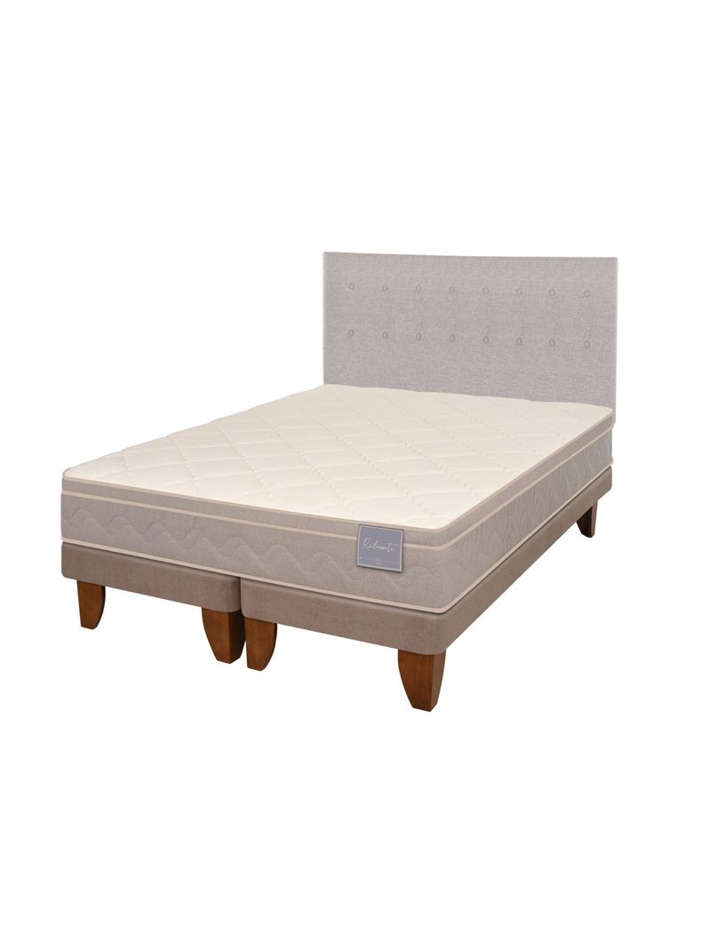 Cama Europea Rilassati King Base Dividida + Respaldo Tigris Gris-2
