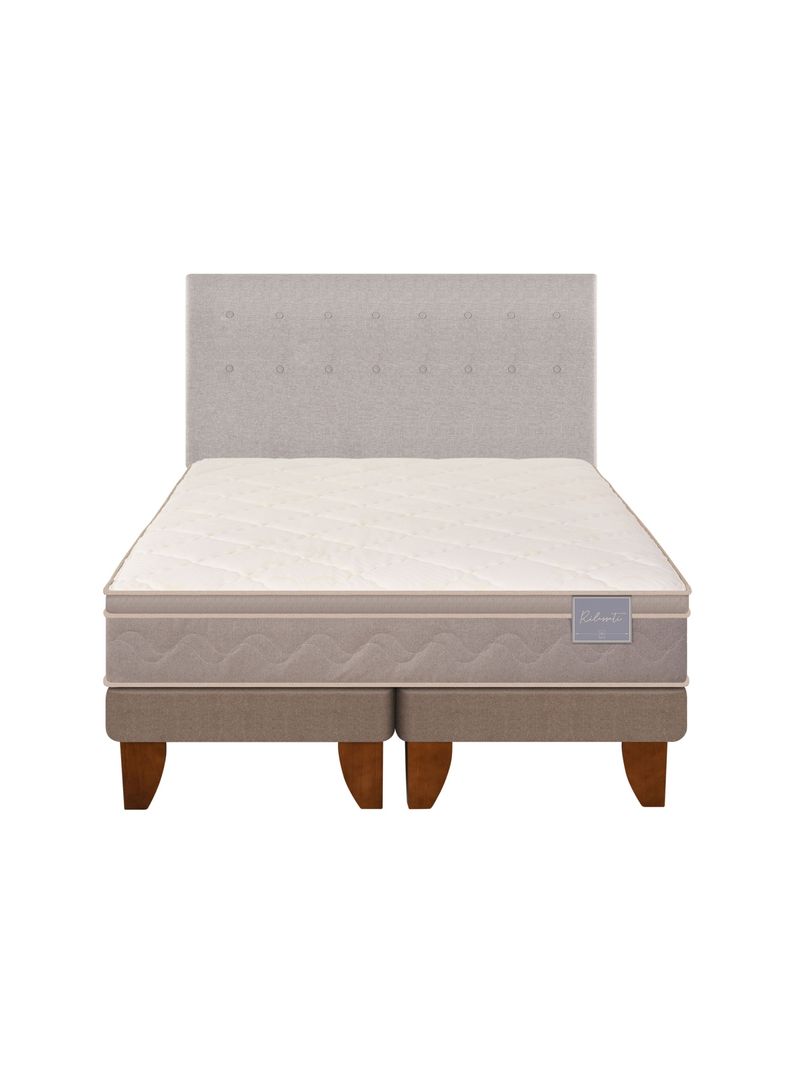Cama Europea Rilassati King Base Dividida + Respaldo Tigris Gris-0